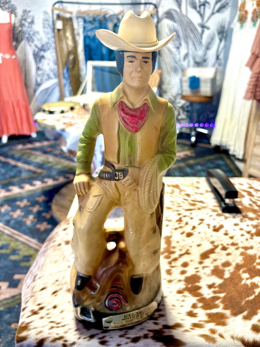 Vintage 1981 Cowboy Whiskey Decanter